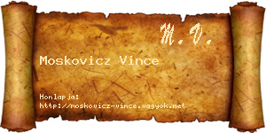 Moskovicz Vince névjegykártya